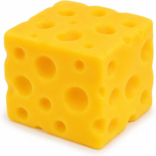 Cheese Squishy Toy, Approx. 4 Inch Large Slow-Rise Cheese Cube Squishy, Soft Squeezable Fidget Toy, Funny Stress Relief Desk Toy, Gift for Kids Teens Adults