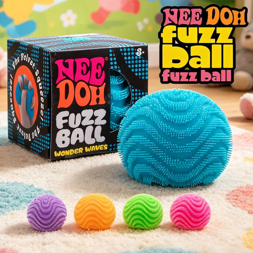 Needoh Fuzz Ball Blind Box Series, Soft Stress Relief Fuzzy Ball, Desktop Ornament Fun Squishy Toy for Pressure Relief