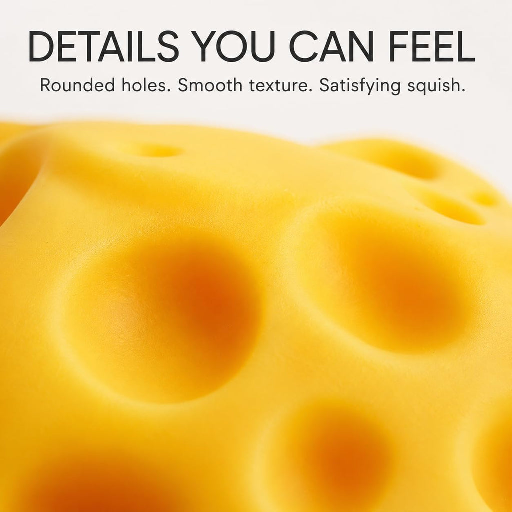 Cheese Squishy Toy, Approx. 4 Inch Large Slow-Rise Cheese Cube Squishy, Soft Squeezable Fidget Toy, Funny Stress Relief Desk Toy, Gift for Kids Teens Adults