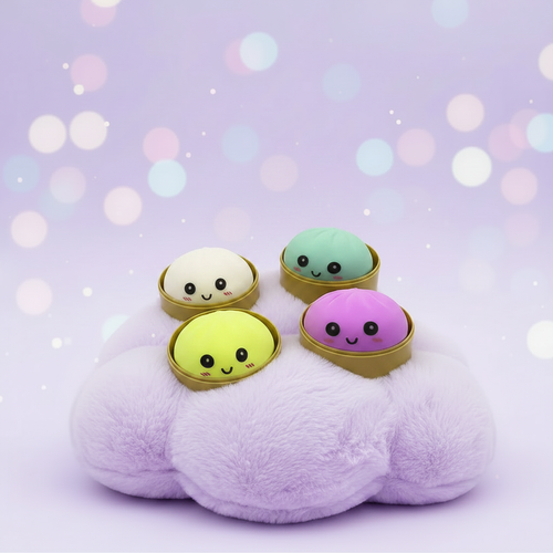 Blind Box Colorful Simulated Dumpling Squishy Relaxing Relieve Anxiety Antistress Enhance Happiness Rebound Squeeze Reliever Toy