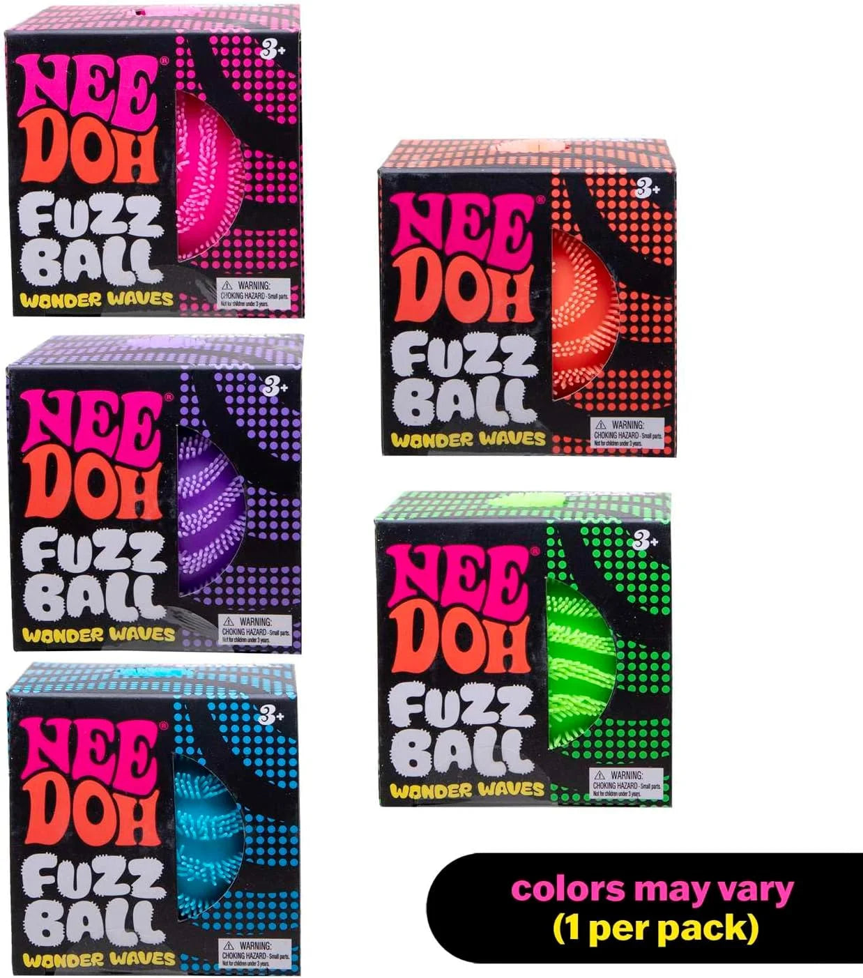 Needoh Fuzz Ball Blind Box Series, Soft Stress Relief Fuzzy Ball, Desktop Ornament Fun Squishy Toy for Pressure Relief